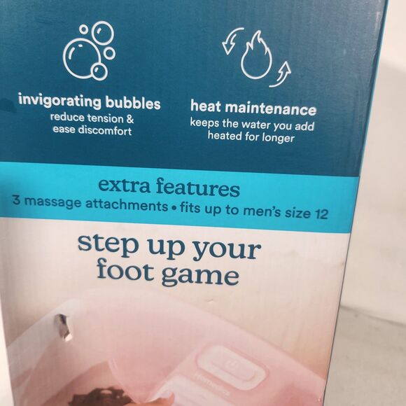 Homedics Bubble Bliss Deluxe Foot Bath Heated Massaging Foot Spa Color Pink-NEW - Picture 6 of 8